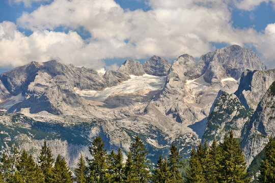 Dachstein massif from the north-west with Gosau glacier