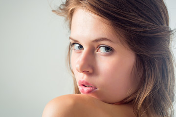 Close up of young attractive girl