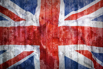 Grunge style of United Kingdom flag on a brick wall