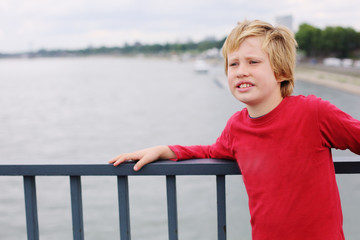 Fototapeta premium portrait of 8 years old boy