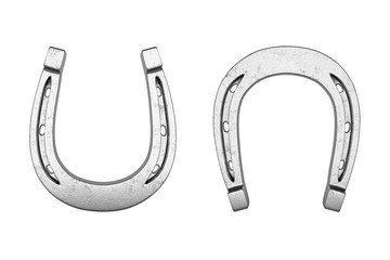 Old silver horseshoe with clipping path