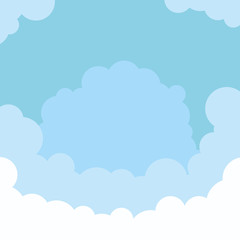 clear blue sky with white clouds background. vector illustration