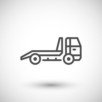 Tow truck line icon