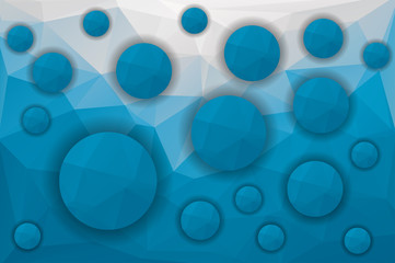 low poly blue background and circles
