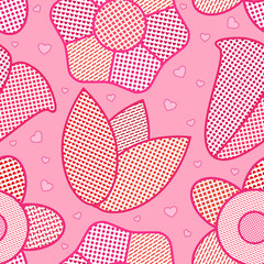 Seamless floral pattern for kitchen in rose color