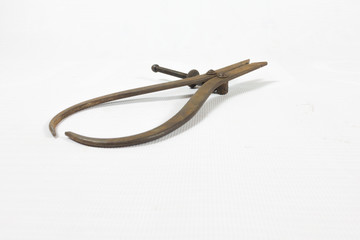 old vintage calipers on white Texture