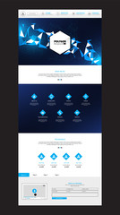 One page website design, with abstract cyberspace background

