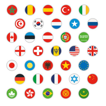 Flags of world Vector icons set