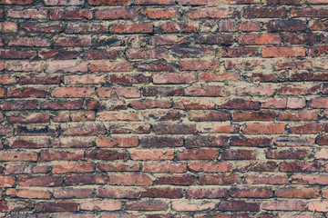 Naklejka premium Grunge red dirty brick wall underground texture.