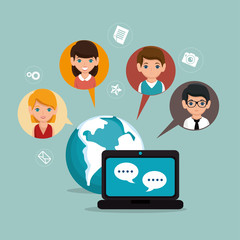 social media network globe isolated vector illustration eps 10