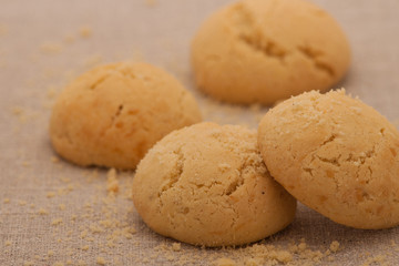 oatmeal cookies light brown circular shape
