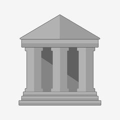 Flat icon of bank building