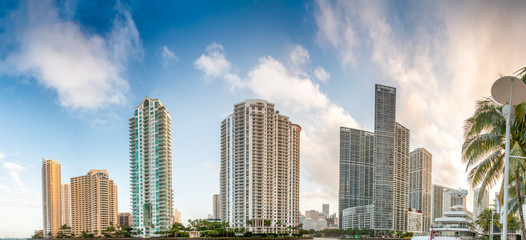 Brickell Key, Miami. Skyline from downtown