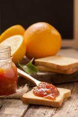 Fototapeta na wymiar Homemade orange marmalade