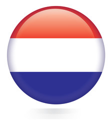 Naklejka premium Netherlands flag flag button 
