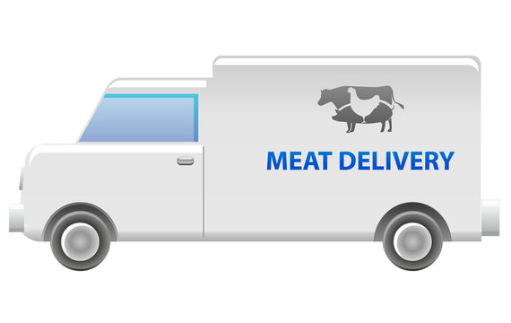 Meat delivery van vector image