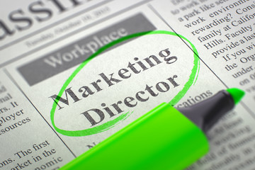 Now Hiring Marketing Director. 3D Illustration.