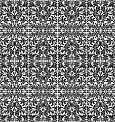 Floral seamless pattern with decoration tracery on a white background. Wallpaper in vintage style