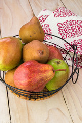 Assorted pears of new harvest.