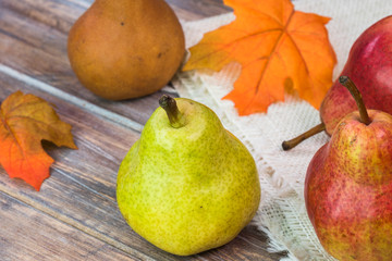 Assorted pears of new harvest.