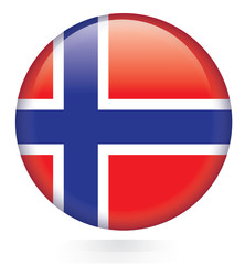 Obraz premium Norway Flag glossy button