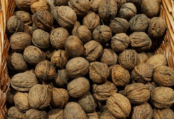 Walnuts in a basket