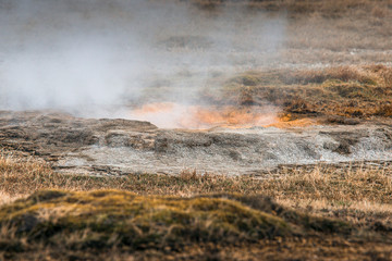 Icelandic nature with geothermal activity