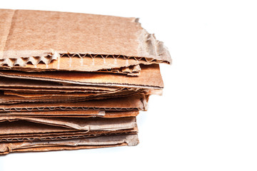 cardboard pieces isolated on white background