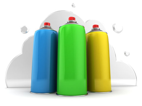 three spray bottles