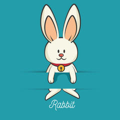 cartoon icon rabbit design isolated vector illustration eps 10