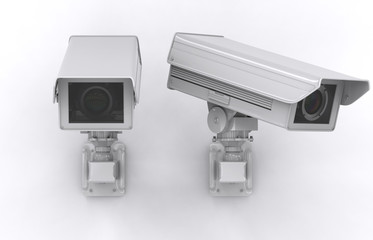 white cctv camera or security camera