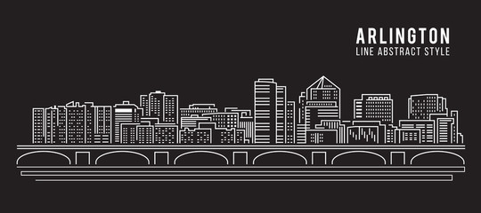 Cityscape Building Line art Vector Illustration design - Arlington city