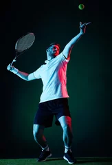 Tuinposter tennis player man isolated © snaptitude