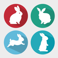 set cartoon icon rabbit design isolated vector illustration eps 10