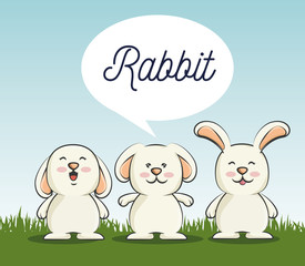 cartoon icon rabbit design isolated vector illustration eps 10