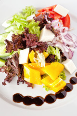 Greek salad with fresh vegetables, feta cheese