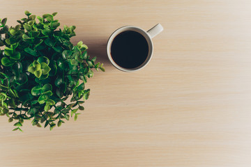 Coffee Mug on Wooden Table