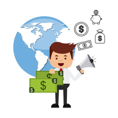 commerce and finance flat icons vector illustration design