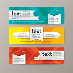 Set of modern web banners template with colorful abstract background