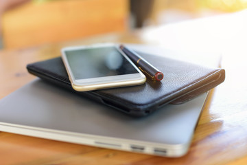 smartphone,laptop,notebook with isolated screen and notebook pap