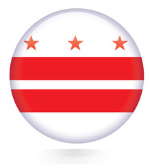 Washington DC flag glossy button 
