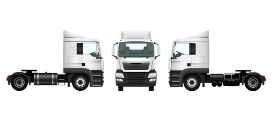 Truck template on white. Isolated car. Transport pattern for advertising design