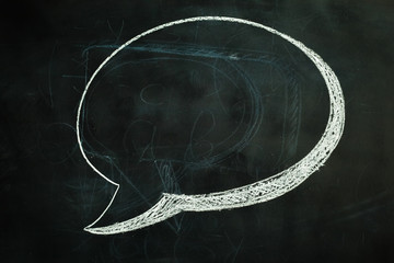 black board and white chalk speech bubble