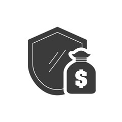 shield with finance icon vector illustration design