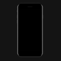 vector design, mock up phone black color on grey background