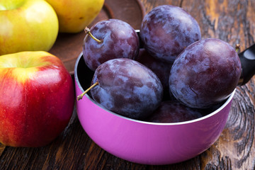 plums and apples