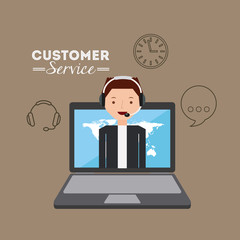 customer service flat icons vector illustration design