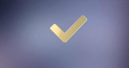 Check Sign Gold 3d Icon