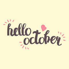 hello october vector lettering