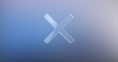 Obraz premium No Sign Glass 3d Icon